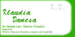 klaudia dancsa business card